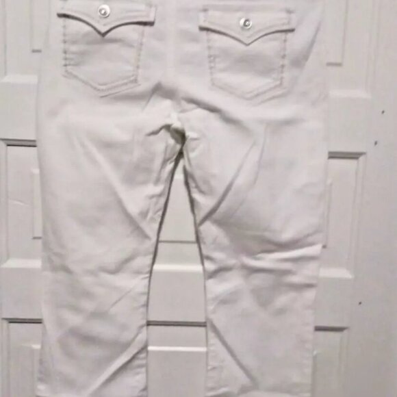 Womans Lee Platinum Sz 12 Short Jewel Silver Trim White Jeans - Picture 8 of 8